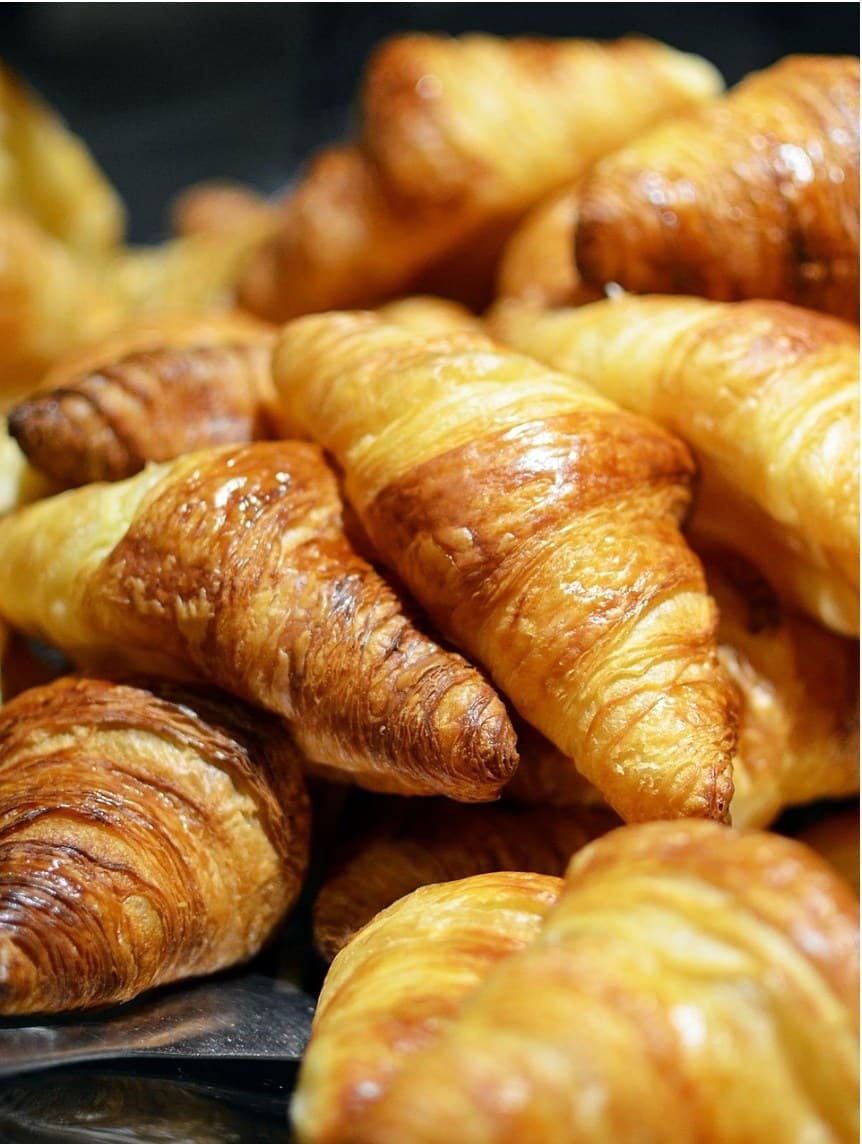 Fresh croissants, close up